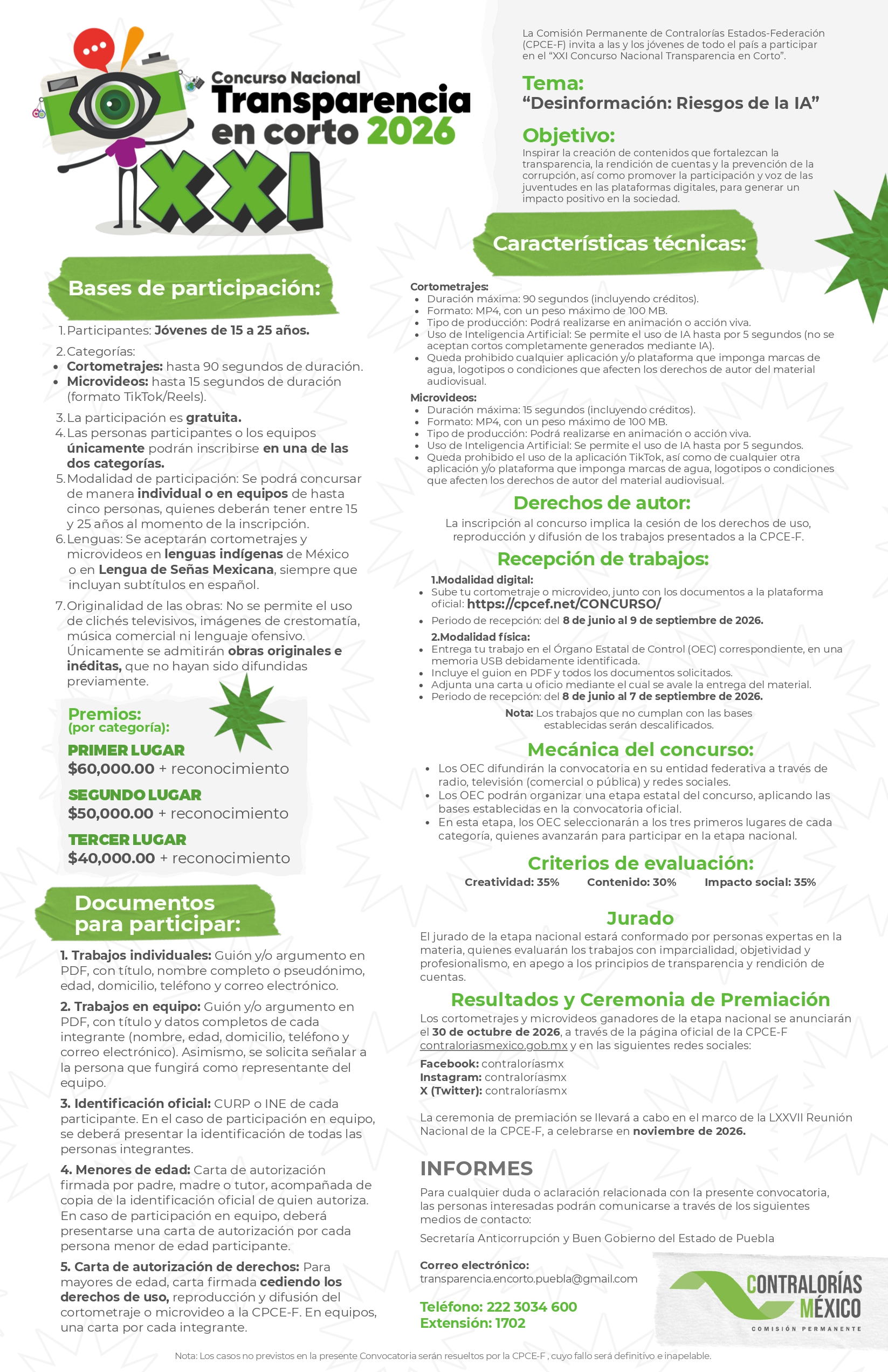 Concurso Nacional de Transparencia en Corto 2026